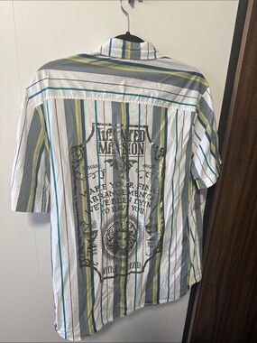 Haunted Mansion Short-Sleeve Shirt with Graphic Back - White/Gray/Teal